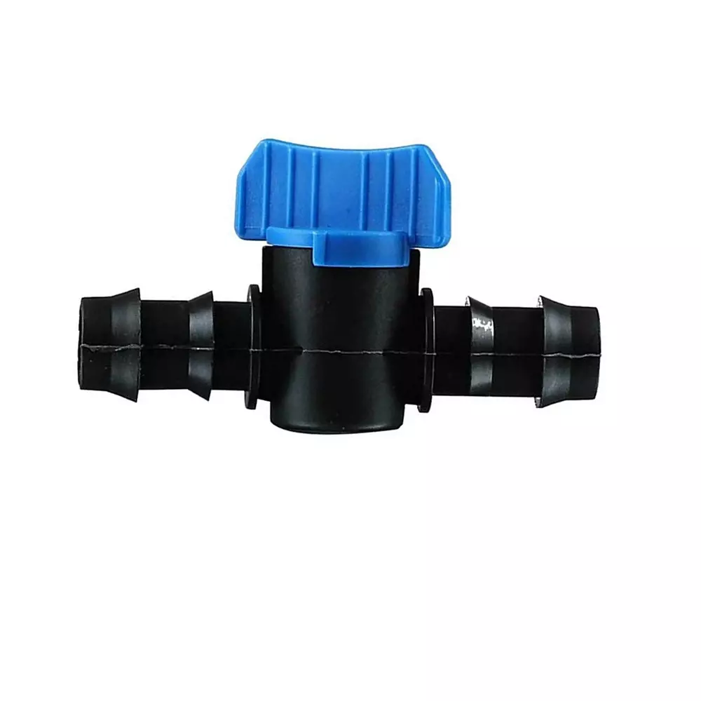 Yuvismart Poly Valve Straight Connector with Tap 16 mm Size for Drip Irrigation (Pack of 25)