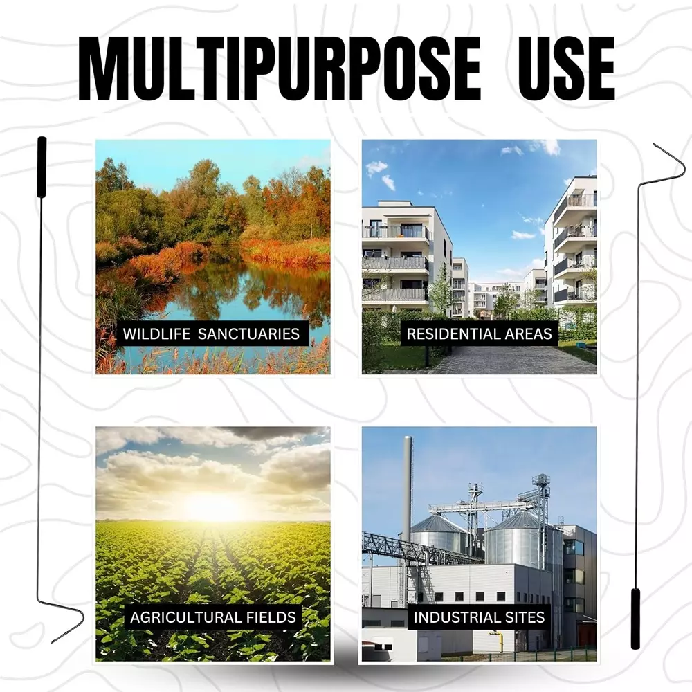 EFFICACY Garbage Lifting Hook 92 cm (36 inch) Black Stainless Steel, SS Hook 36INCH HOOK