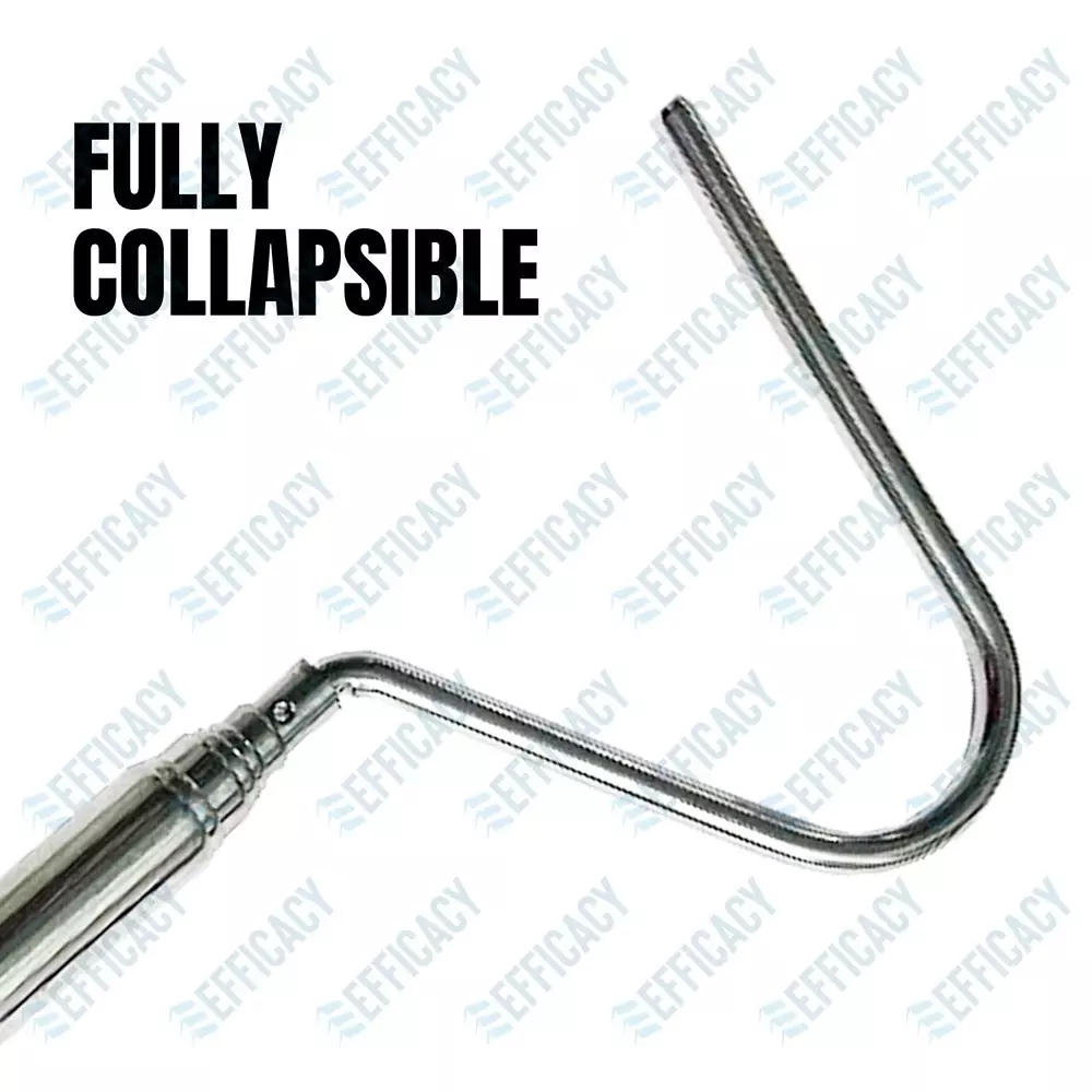 EFFICACY Multipurpose Extendable Hook / Grabber Tool 100 cm Stainless Steel Soft Grip Handle Black & Silver
