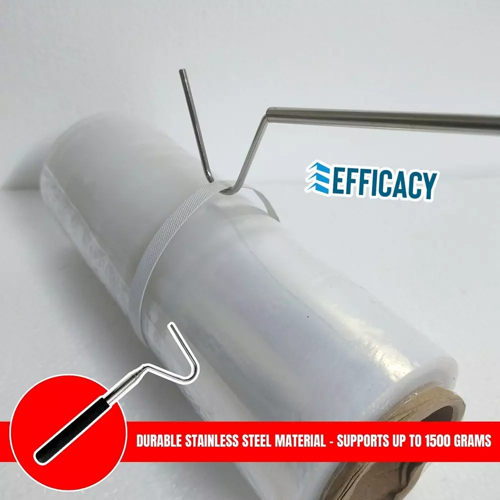 EFFICACY Multipurpose Extendable Hook / Grabber Tool 100 cm Stainless Steel Soft Grip Handle Black & Silver