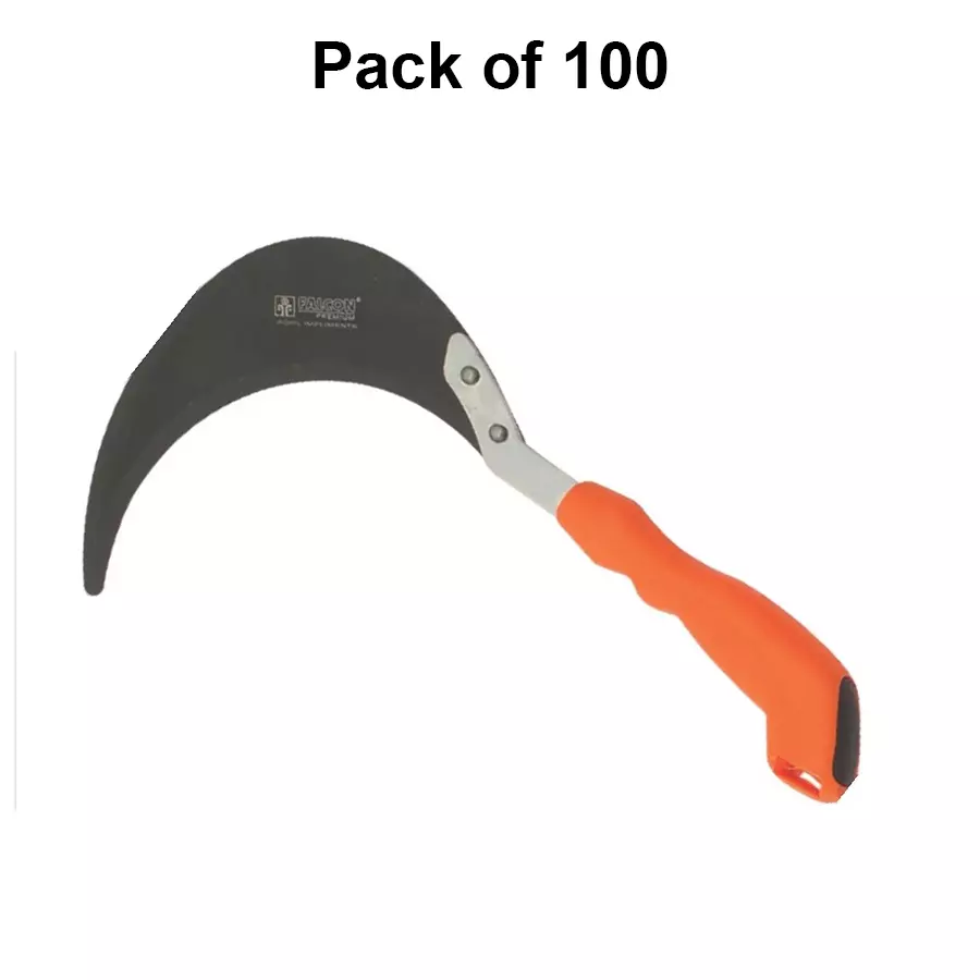 Falcon Khurpi With Plastic Grip Comfort Carbon Steel 300 mm Black & Orange for Gardening, FPKM-300 (Pack of 100 Pcs)