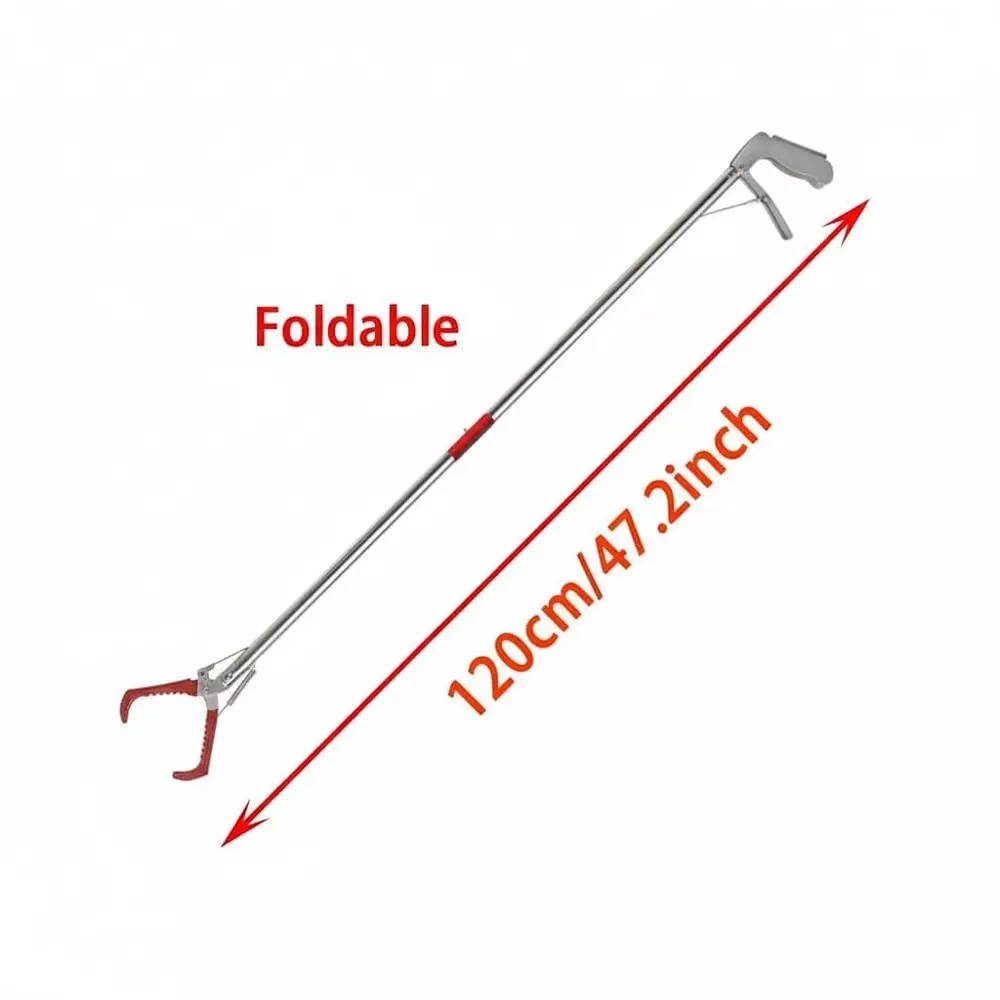 efficacy-snake-catcher-tool-stainless-steel-12-m-easy-to-squeeze-non-slip-grip-silver