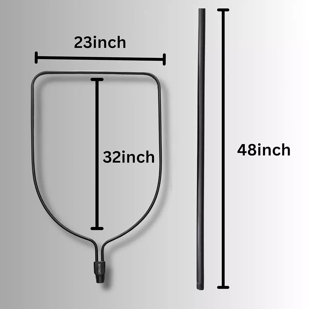 EFFICACY Animal Catcher Net 216 cm (85 inch) Detachable Net Aluminum U-Shape Frame Black