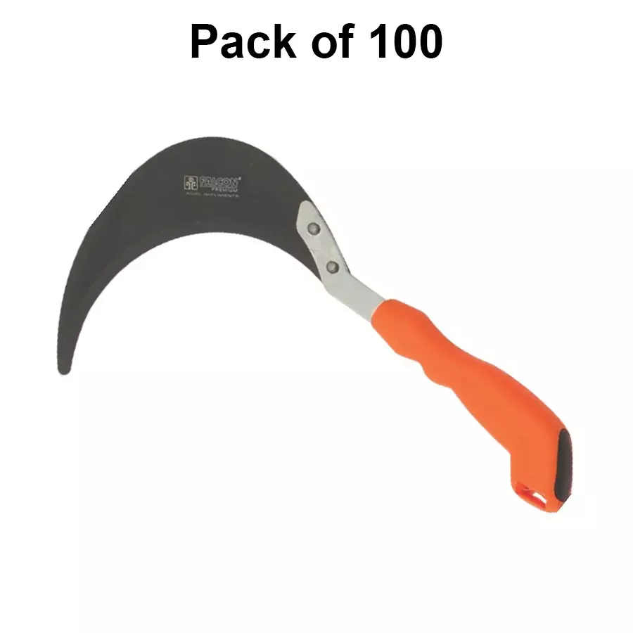 falcon-khurpi-with-plastic-grip-comfort-plastic-grip-carbon-steel-500-mm-black-orange-for-gardening-fpkm-500-pack-of-100-pcs