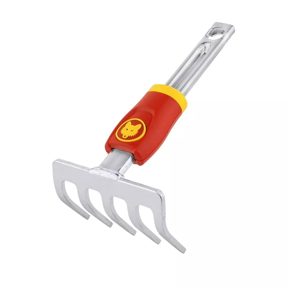 Wolf Garten Small Rake 5 Teeth Plastic Handle and Metal Head, 71AIA005650