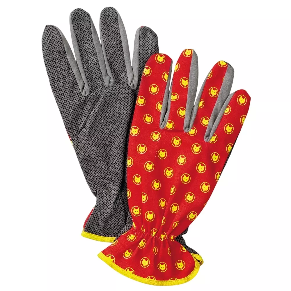 Wolf Garten Bed Gloves 10 inch (254 mm) Size in Grey & Red Color for Home & Garden Use, 7760013