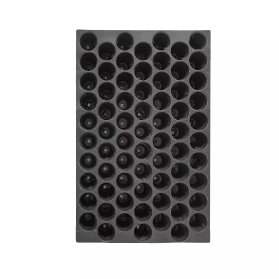 Singhal Seedling Tray High-Density Reusable Plastic Eco-Friendly 70 Holes, Black (Pack of 25 Trays)