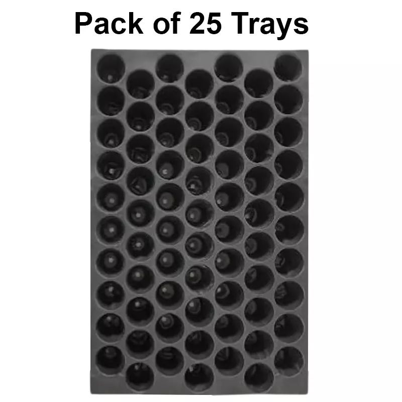 singhal-seedling-tray-high-density-reusable-plastic-eco-friendly-70-holes-black-pack-of-25-trays
