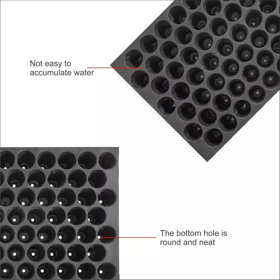singhal-seedling-tray-high-density-reusable-plastic-eco-friendly-70-holes-black-pack-of-25-trays