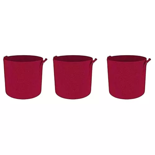 Yuvismart Fabric Grow Bags Round Lightweight 9x12 Inch (Set of 3)