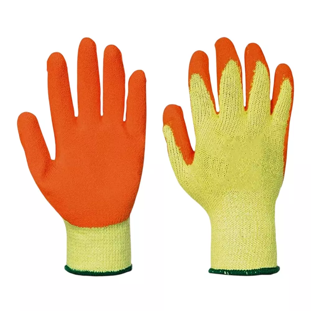 Yuvismart Rubber and Cotton Safety Hand Gloves Anti Cut Resistant Standard Size for Industrial and Gardening Use