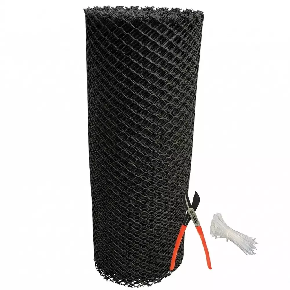 Singhal Tree Guard Net UV Stabilized HDPE 4x50 Ft Size with Cutter & PVC Tie Locks, Black