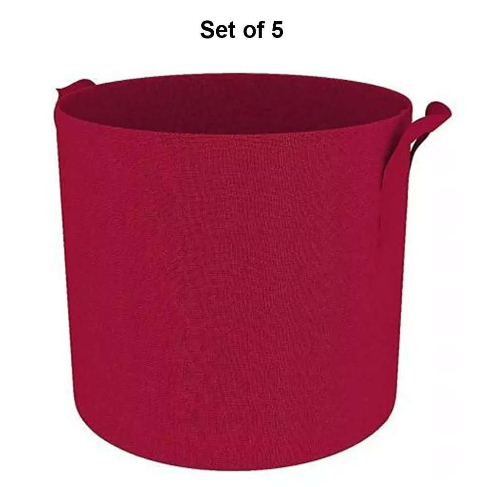 yuvismart-fabric-grow-bags-round-12x12-inch-size-for-terrace-garden--grow-vegetables-leafy-vegetables-herbs-on-these-smart-fabric-pots-set-of-5