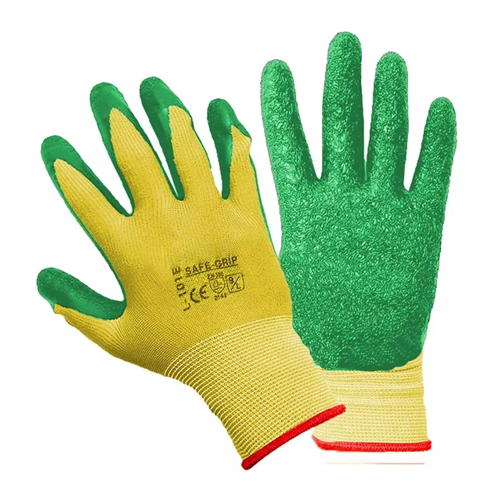 Yuvcon Reusable Gardening Gloves Heavy Duty Breathable Polyester Green M Size for Agriculture Work
