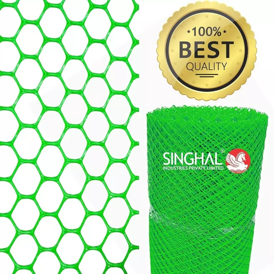 singhal-tree-guard-net-uv-stabilized-hdpe-4x25-ft-size-with-cutter-pvc-tie-locks-green