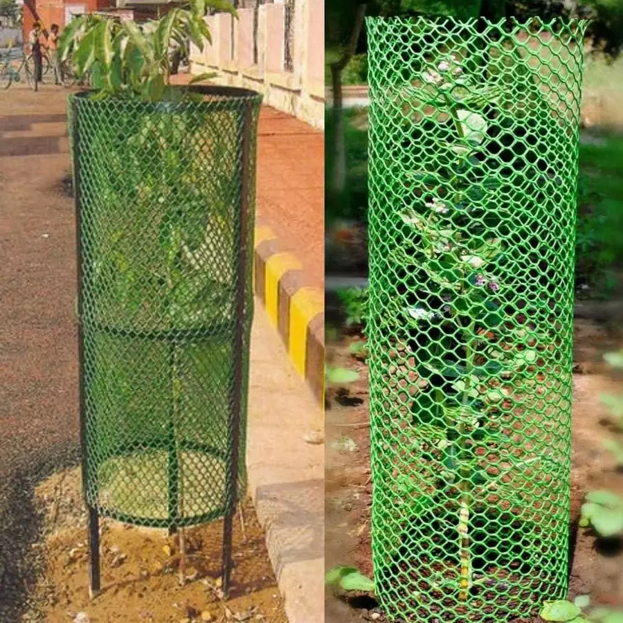 singhal-tree-guard-net-uv-stabilized-hdpe-4x82-ft-size-with-cutter-pvc-tie-locks-green