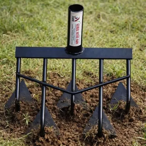 Global Nature Agro 5 Tine Hand Cultivator 4 Inch (10 cm) Blade Size Hand Operated Ergonomic Grip for Home, Farming & Gardening