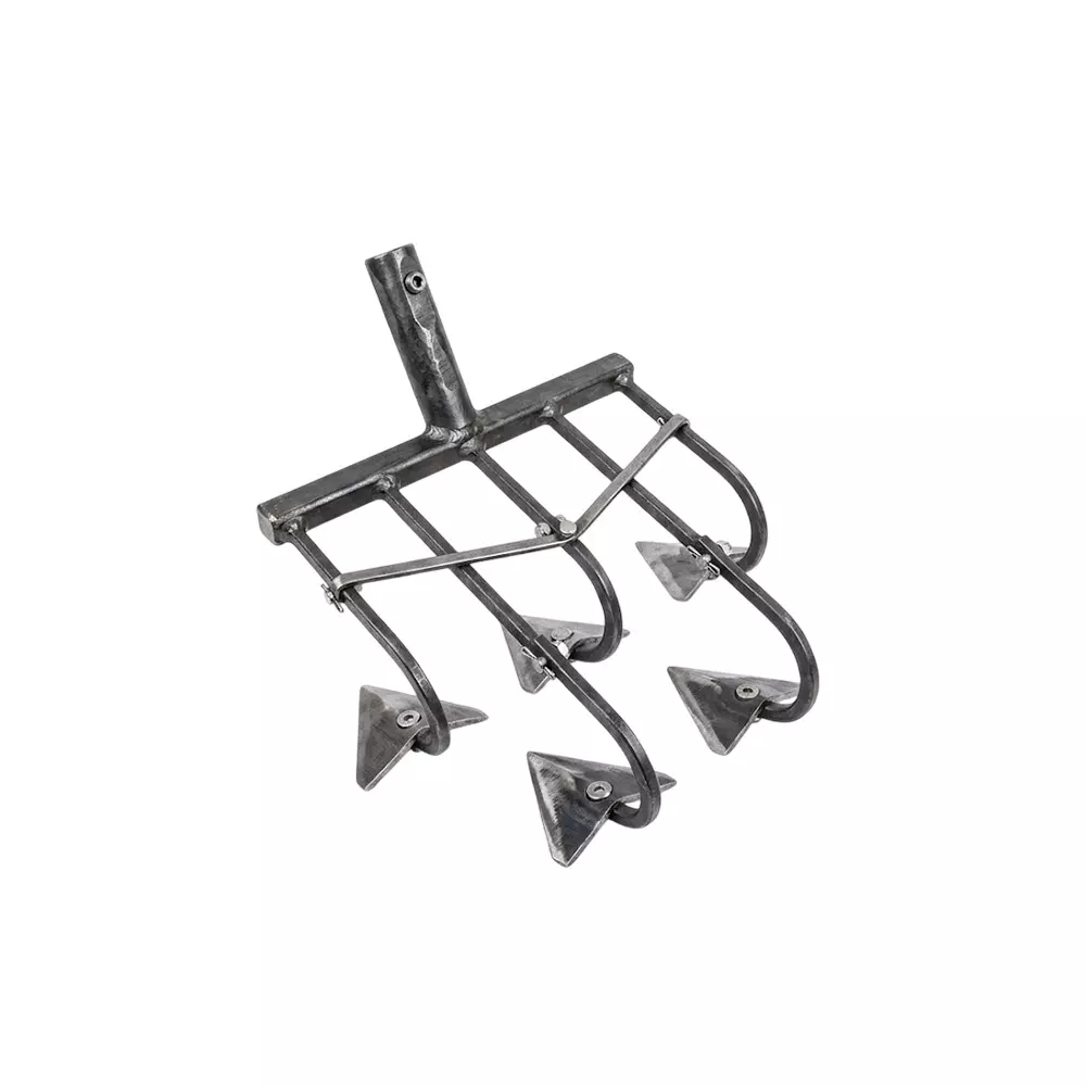 Spanco 5 Tines Manual Cultivator Without Handle Metal Body in Grey Color for Removing Weeds And Stir The Soil Between Rows, SCH-315