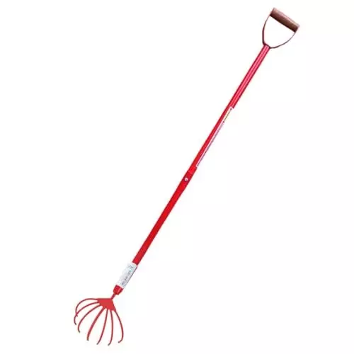 Global Nature Agro 7 Tine Hand Cultivator With Handle Kit Hand Operated 4.25 ft (130 cm Handle) D Grip for Home, Farming & Gardening