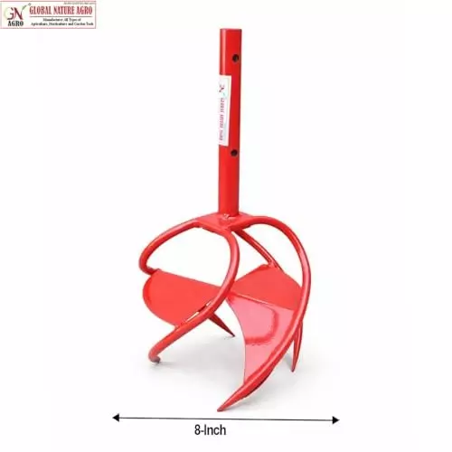 Global Nature Agro Garden Hand Cultivator With T-Handle Kit Rubber Grip for Home, Farming & Gardening, Typhoon-Super-XL+Handle, 1