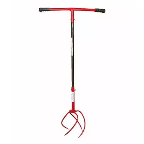 Global Nature Agro Garden Hand Cultivator With T-Handle Kit Rubber Grip for Home, Farming & Gardening, Typhoon-XL, 1