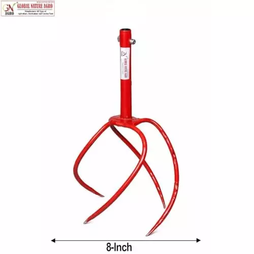 Global Nature Agro Garden Hand Cultivator With T-Handle Kit Rubber Grip for Home, Farming & Gardening, Typhoon-XL, 1