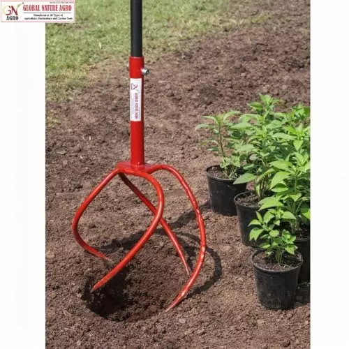 Global Nature Agro Garden Hand Cultivator With T-Handle Kit Rubber Grip for Home, Farming & Gardening, Typhoon-XL, 1