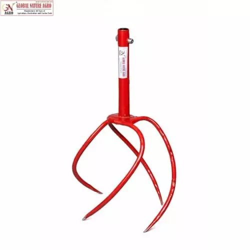 Global Nature Agro Garden Hand Cultivator With T-Handle Kit Rubber Grip for Home, Farming & Gardening, Typhoon-XL, 1