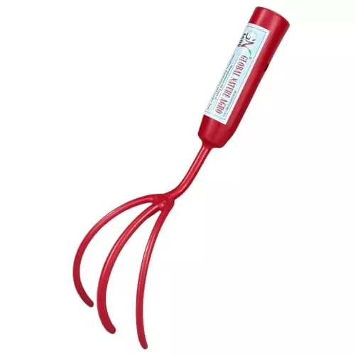 Global Nature Agro 3 Prong Hand Cultivator Hand Operated 11 Inch (28 cm) for Home, Farming & Gardening