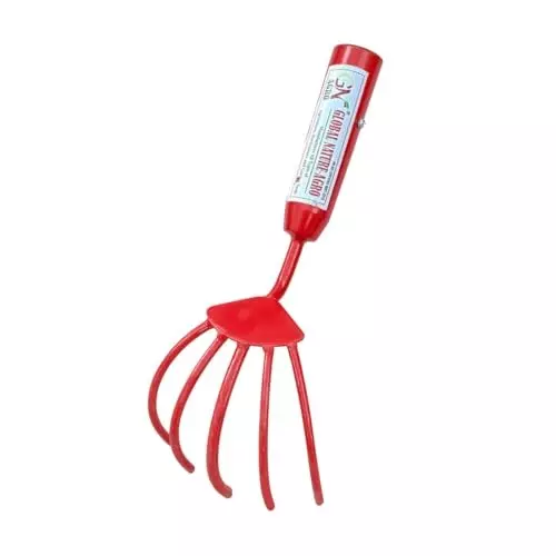 Global Nature Agro 5 Tine Hand Cultivator Metal Hand Operated 6.5 Inch (16 cm) for Home, Farming & Gardening