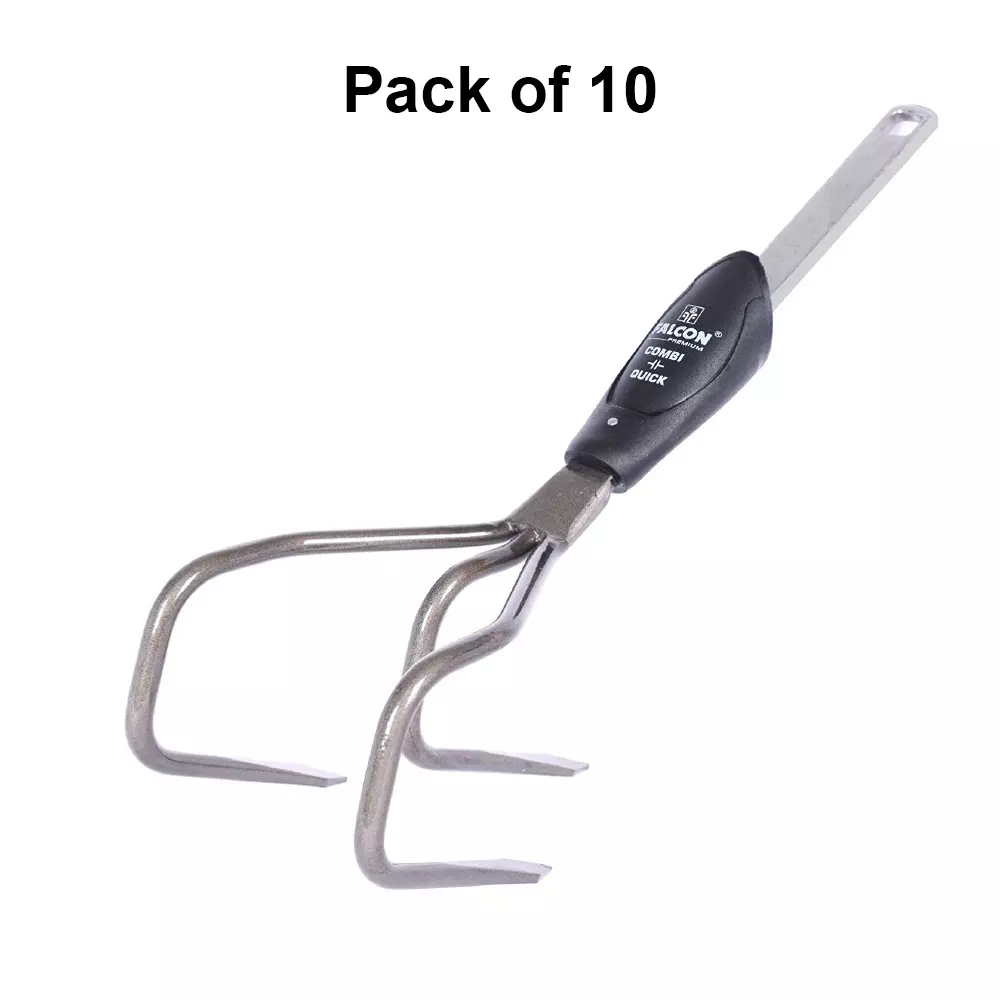 Falcon Premium Hand Cultivator 3 Prong Black for Ridge Potatoes, Beans & Onions, FPCH-303 CQ (Pack of 10 Pcs)