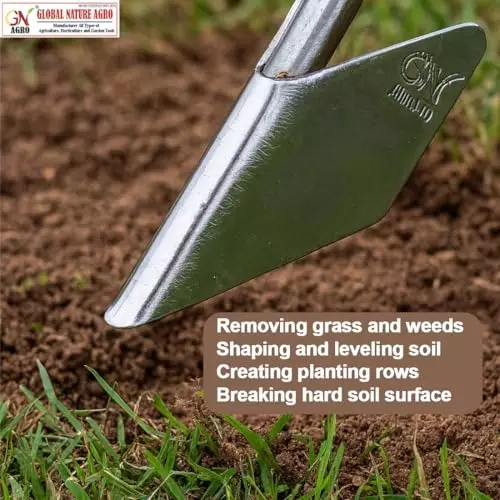 Global Nature Agro Mini Hand Hoe Garden Cultivator 4 Inch (10 cm) Blade Size Hand Operated Ergonomic Grip for Home, Farming & Gardening