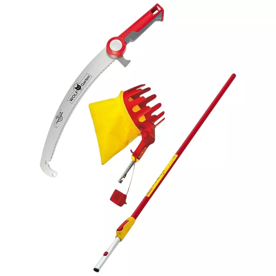 Wolf Garten Branch Saw + Fruit Picker + Aluminium Handle 37 cm High Speed Steel Blade for Home & Garden Use, 71BCJ002650