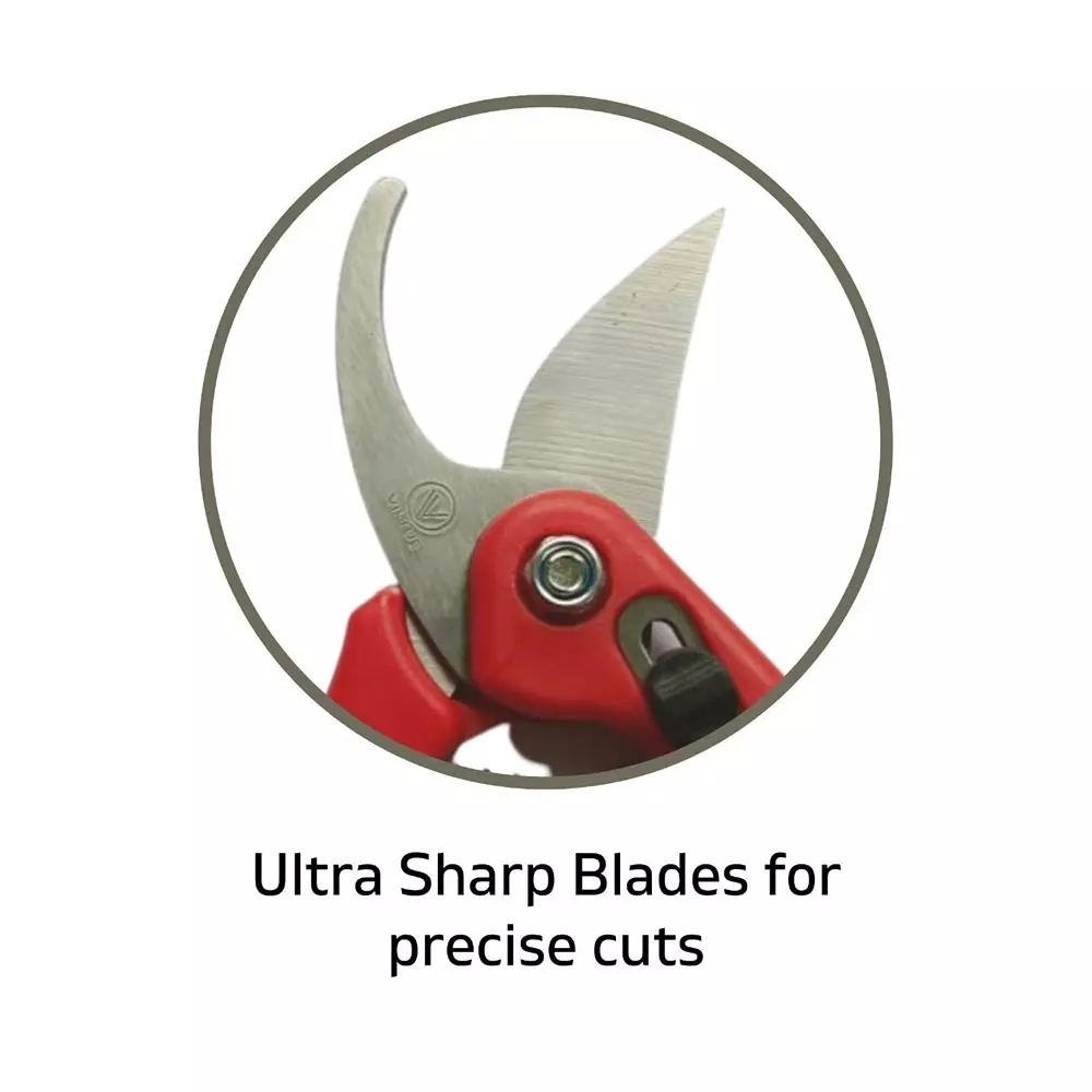 yuvcon-garden-pruner-stainless-steel-with-safety-lock-and-replaceable-spring-flower-cutter-red