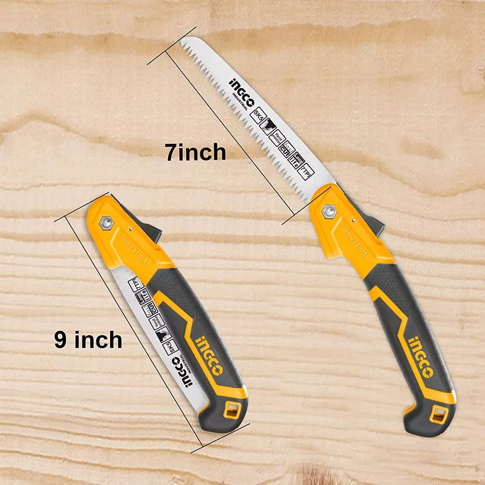 Ingco Folding Saw with 7 TPI Triple Teeth 7 inch (180 mm) Blade, HFSW1806