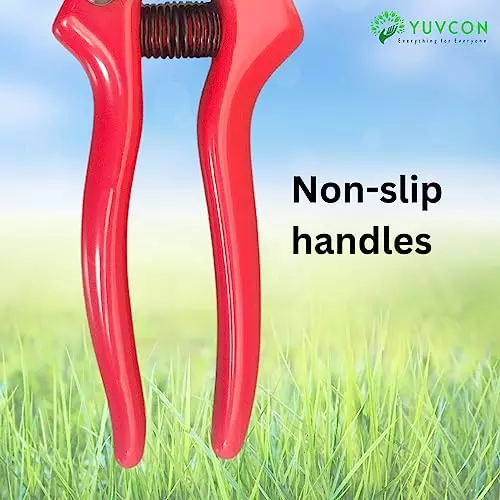 yuvcon-heavy-duty-carbon-steel-secateurs-with-pvc-coated-handle-for-garden-pruning-and-plant-cutting
