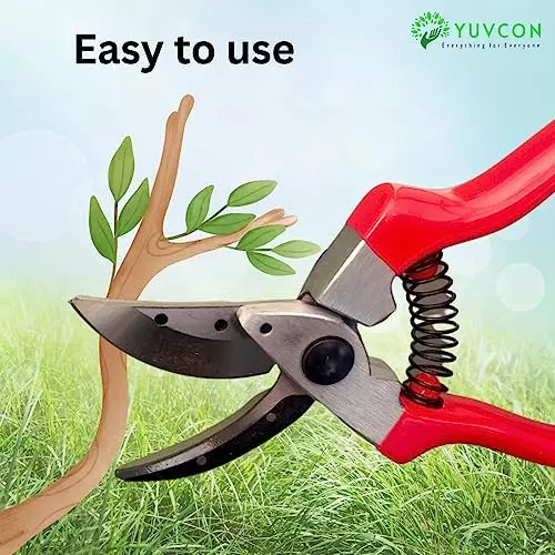 yuvcon-heavy-duty-carbon-steel-secateurs-with-pvc-coated-handle-for-garden-pruning-and-plant-cutting