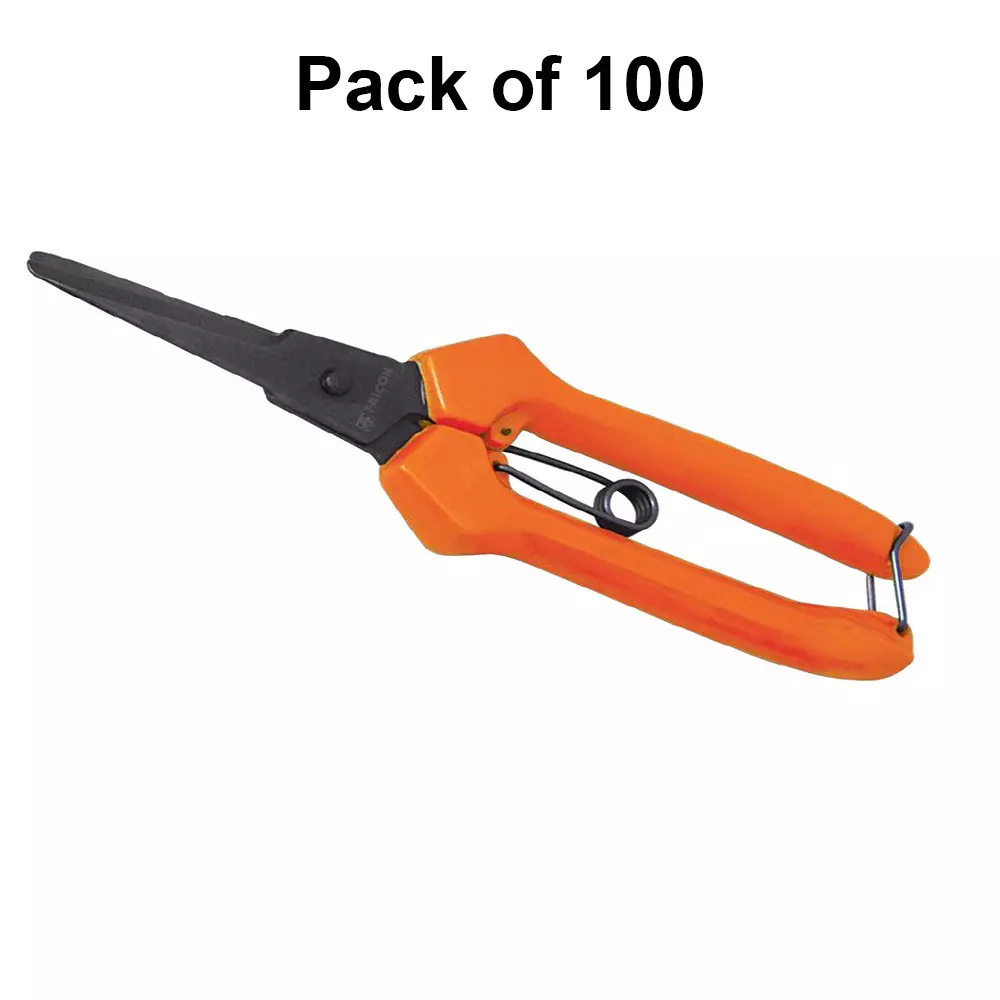 Falcon Fruit Pruner Cutter Black & Orange 19 cm Length Steel for Gardening & Agricultural Use, FBT-40 (Pack of 100 Pcs)