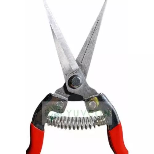 yuvismart-stainless-steel-fruit-snip-pruning-shears-with-non-slip-vinyl-grip-for-garden-use