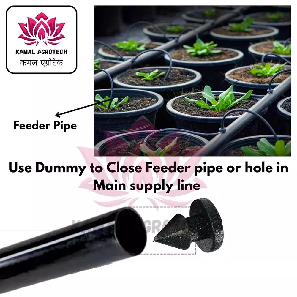 kamal-agrotech-plastic-black-drip-irrigation-dummies-for-4-mm-feeder-pipe-pack-of-500-pcs