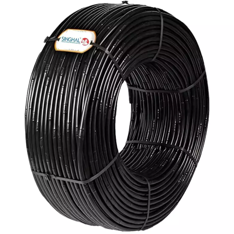 Singhal Drip Irrigation Pipe UV-Stabilized High-Quality Polyethylene 20 mm x 100 m, Black