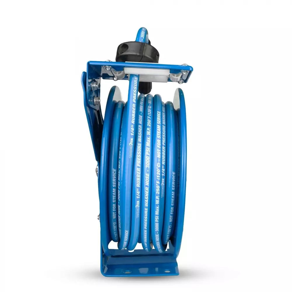 toughtek-electric-pressure-washer-pump-with-small-wide-reel-single-arm-50-ft-1524-m-hose-length-blue-for-high-pressure-cleaning-ttpwrhb1450-2600