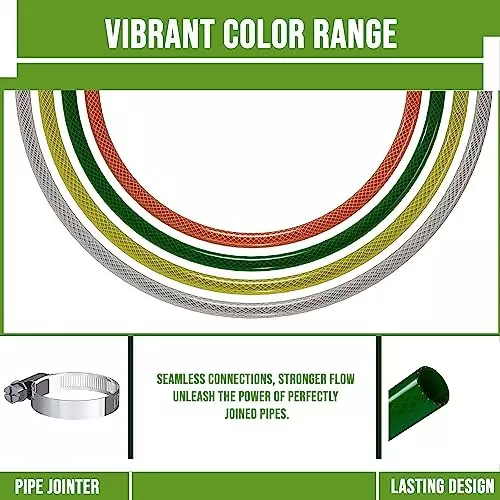 ORILEY 0.5 inch Braided Water Pipe with Hose Connector Dark Green, ‎OR-WPG-24 (Roll of 15 m)
