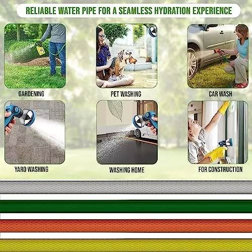 ORILEY 0.5 inch Braided Water Pipe with Hose Connector Dark Green, ‎OR-WPG-24 (Roll of 15 m)