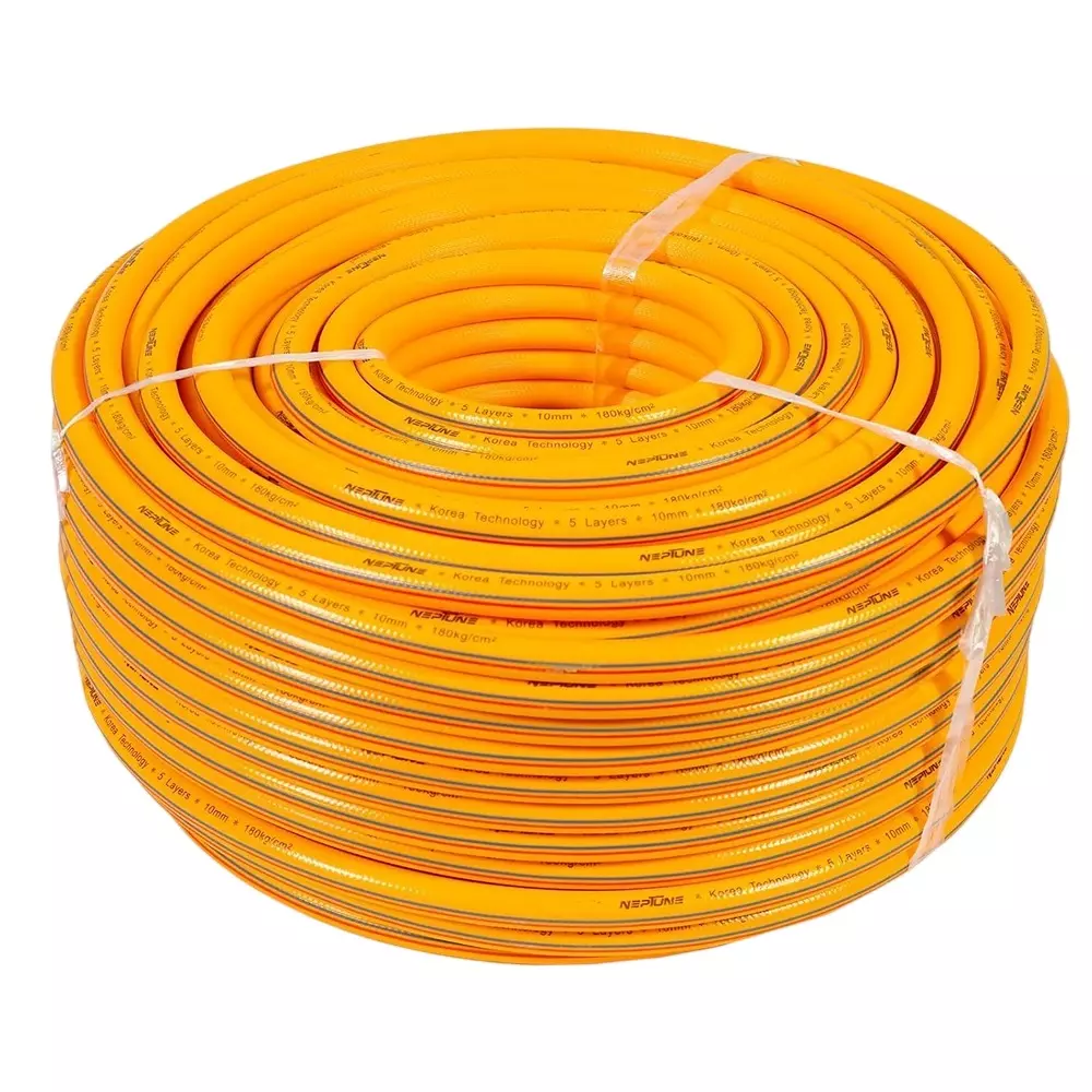 Neptune 5 Layered PVC Pressure Hose Pipe Dia 100 mm Length 100 m for Agriculture, Horticulture, Car Wash, Floor Cleaning