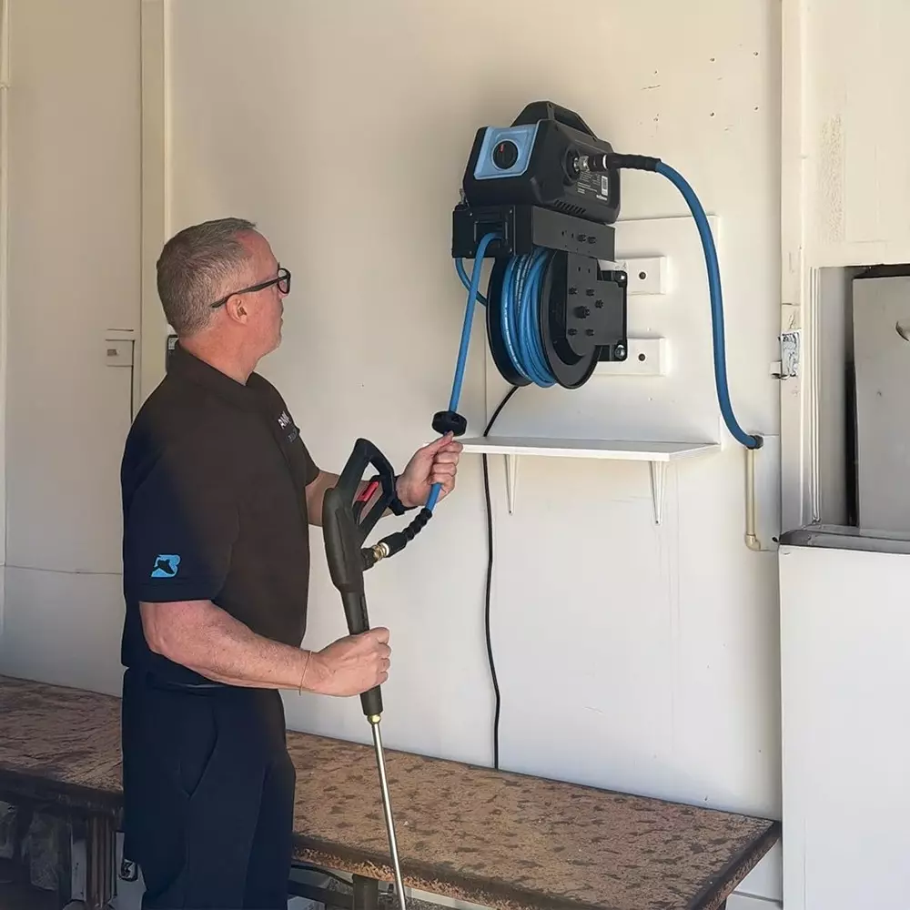 blushield-electric-pressure-washer-pump-with-small-wide-reel-50-ft-1524-m-hose-length-blue-for-high-pressure-cleaning-pwhyrhb1450-2600