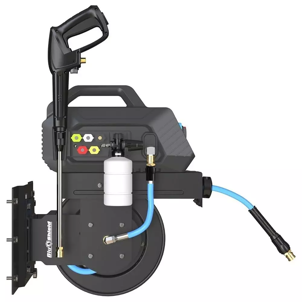 blushield-electric-pressure-washer-pump-with-small-wide-reel-50-ft-1524-m-hose-length-blue-for-high-pressure-cleaning-pwhyrhb1450-2600