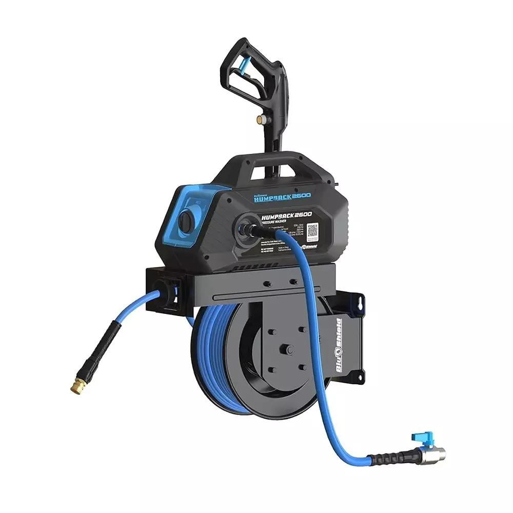 blushield-electric-pressure-washer-pump-with-small-wide-reel-50-ft-1524-m-hose-length-blue-for-high-pressure-cleaning-pwhyrhb1450-2600