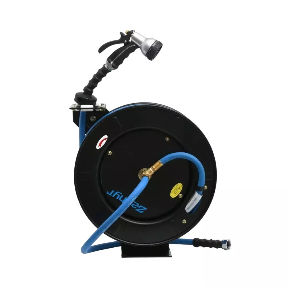 Zephyr Water Hose Reels with 9 Mode Spray Gun 20 Gauge Wall Mount 13 mm Hose Size 8 m Hose Length, ZWR1308