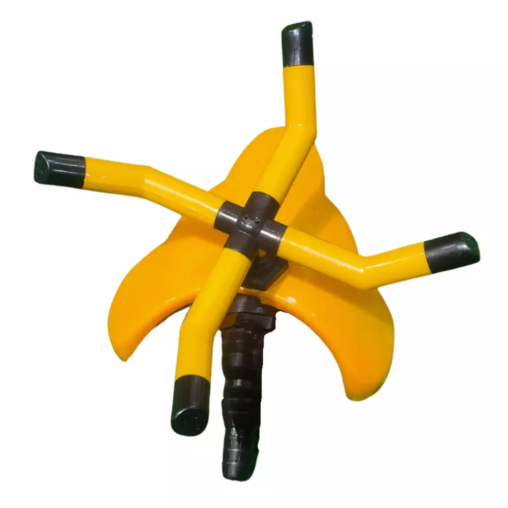 Yuvismart Garden Watering Sprinkler 4 Way Rotary Yellow Color for Lawn and Garden Irrigation